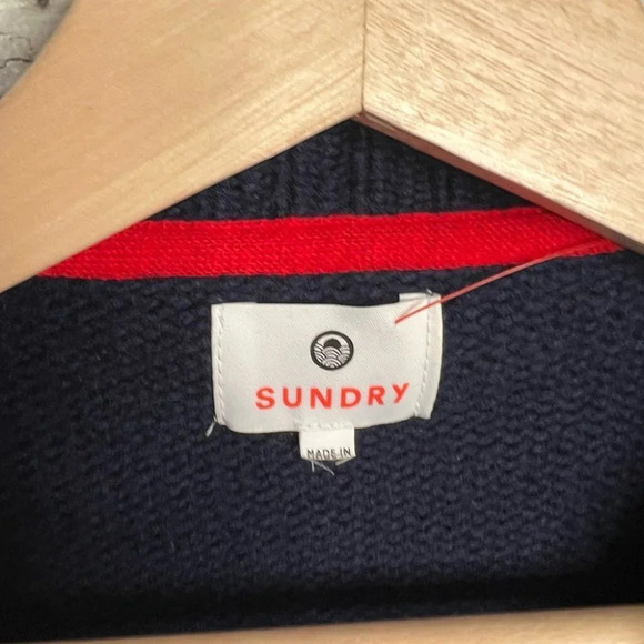Sundry red blue sweater size medium - Picture 7 of 9